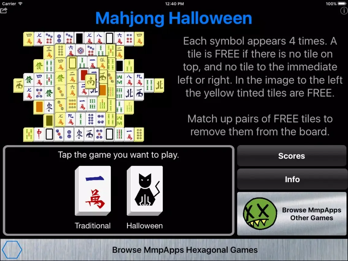 Mahjong Halloween - A Tile Matching Game iPad  स्क्रीनशॉट