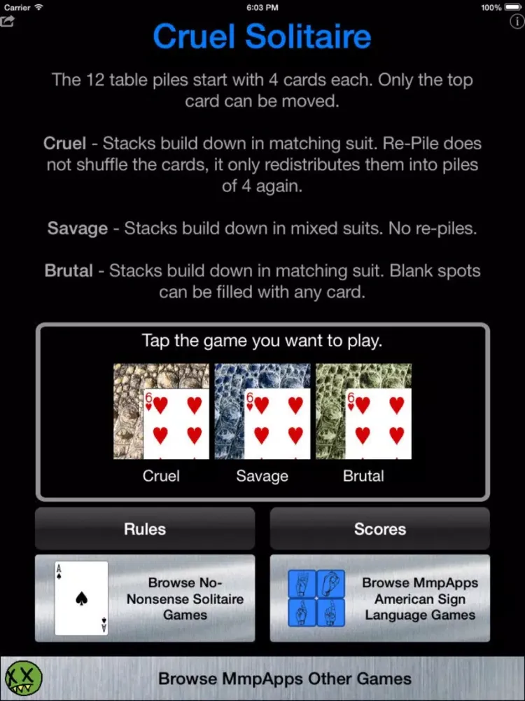 Cruel Solitaire - Classic iPad 應用截圖