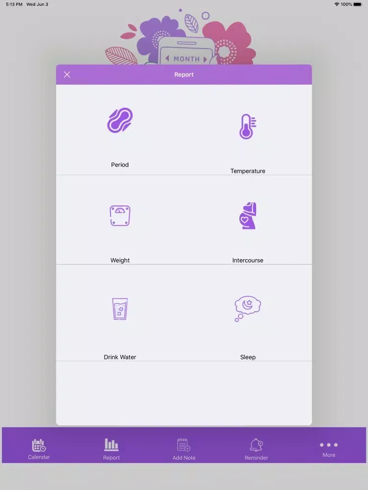 تصاویر Period track app iPad 