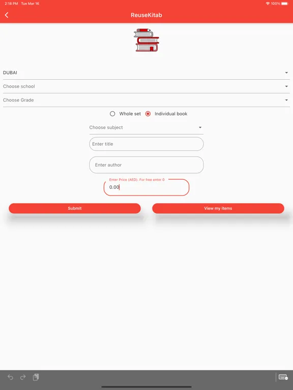 Tangkapan layar ReuseKitab iPad 