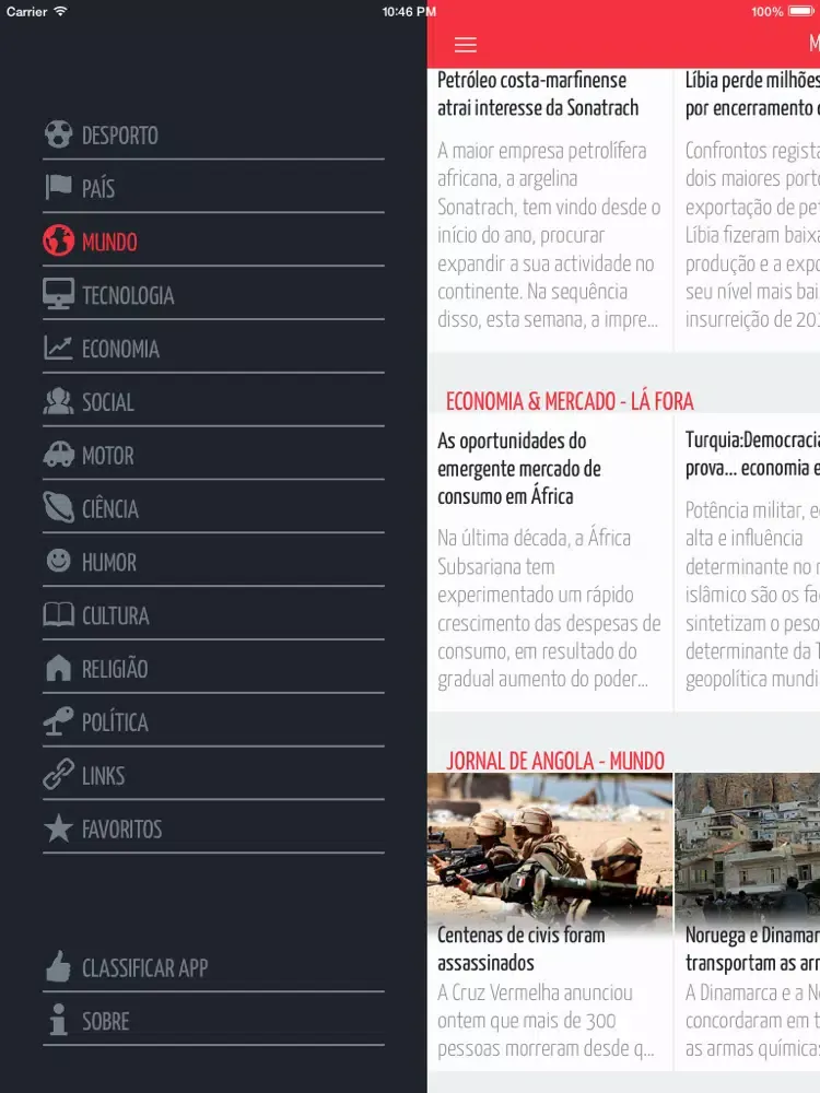 Screenshot di NewsAddicts Angola FREE - Tudo o que lhe interessa sobre Angola e o Mundo iPad 