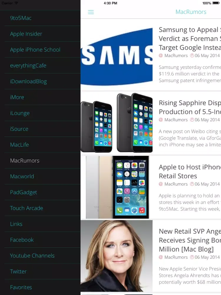 iNews - Bringing you the latest and the most relevant technology news iPad  Ekran Görüntüleri