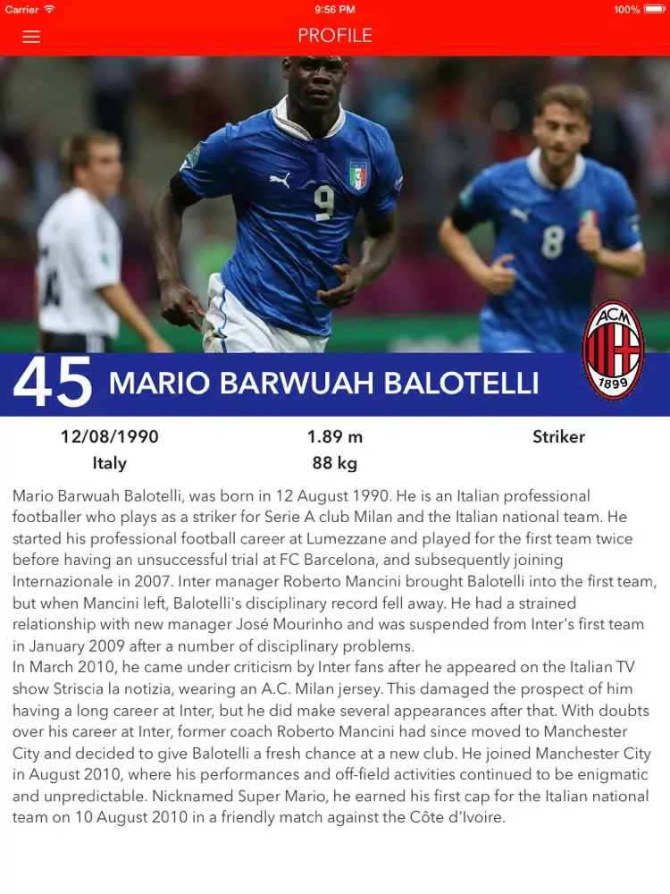 SoccerStar - "Mario Balotelli Edition" iPad  স্ক্রিনশট
