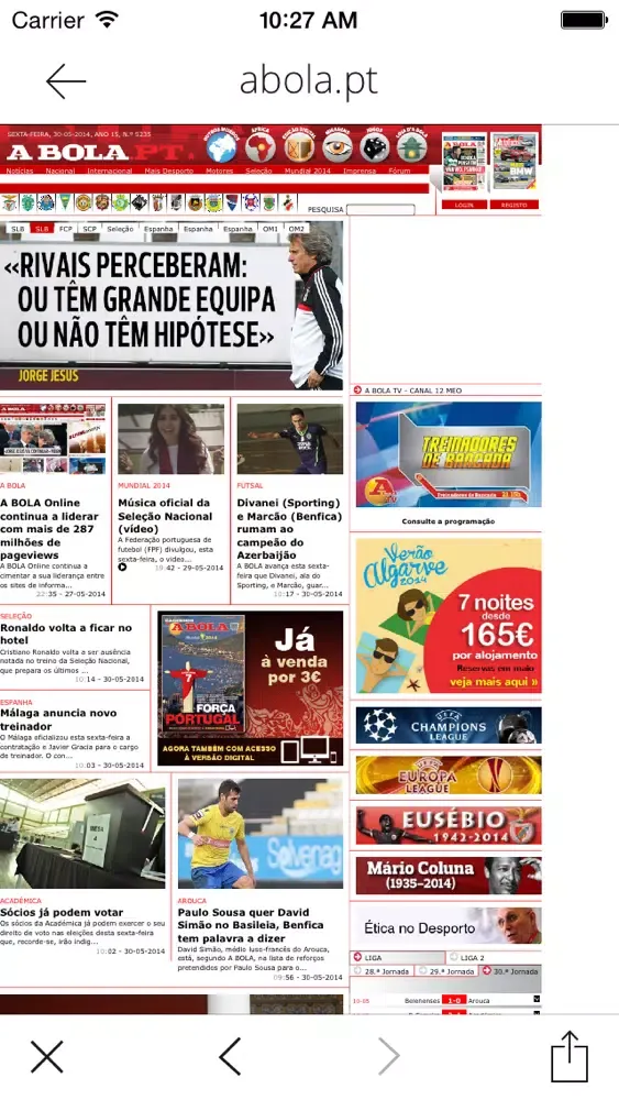 Tangkapan layar Notícias de Portugal - Tudo o que de importante acontece em Portugal e no Mundo
