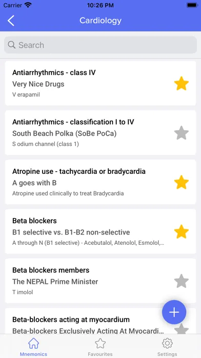 Zrzuty ekranu Pharmacology Mnemonics - Tips