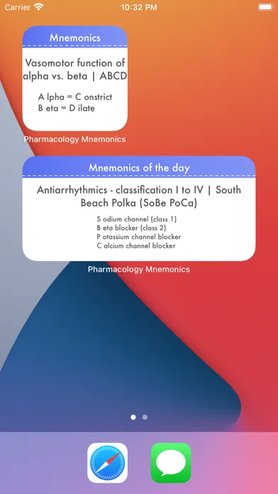 Zrzuty ekranu Pharmacology Mnemonics - Tips