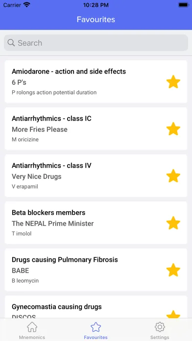 Zrzuty ekranu Pharmacology Mnemonics - Tips