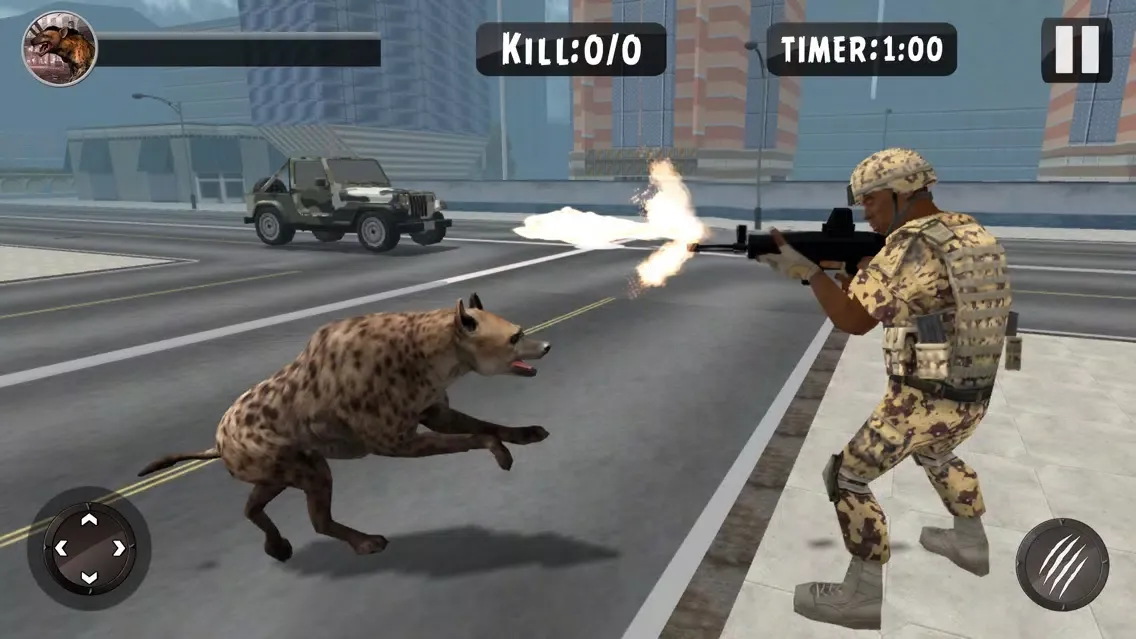 Capturas de tela do Grand Hyena Simulator 3D : City Rampage 2017