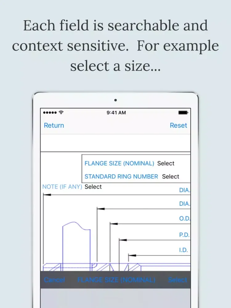 Captures d'écran de Flange Data iPad 