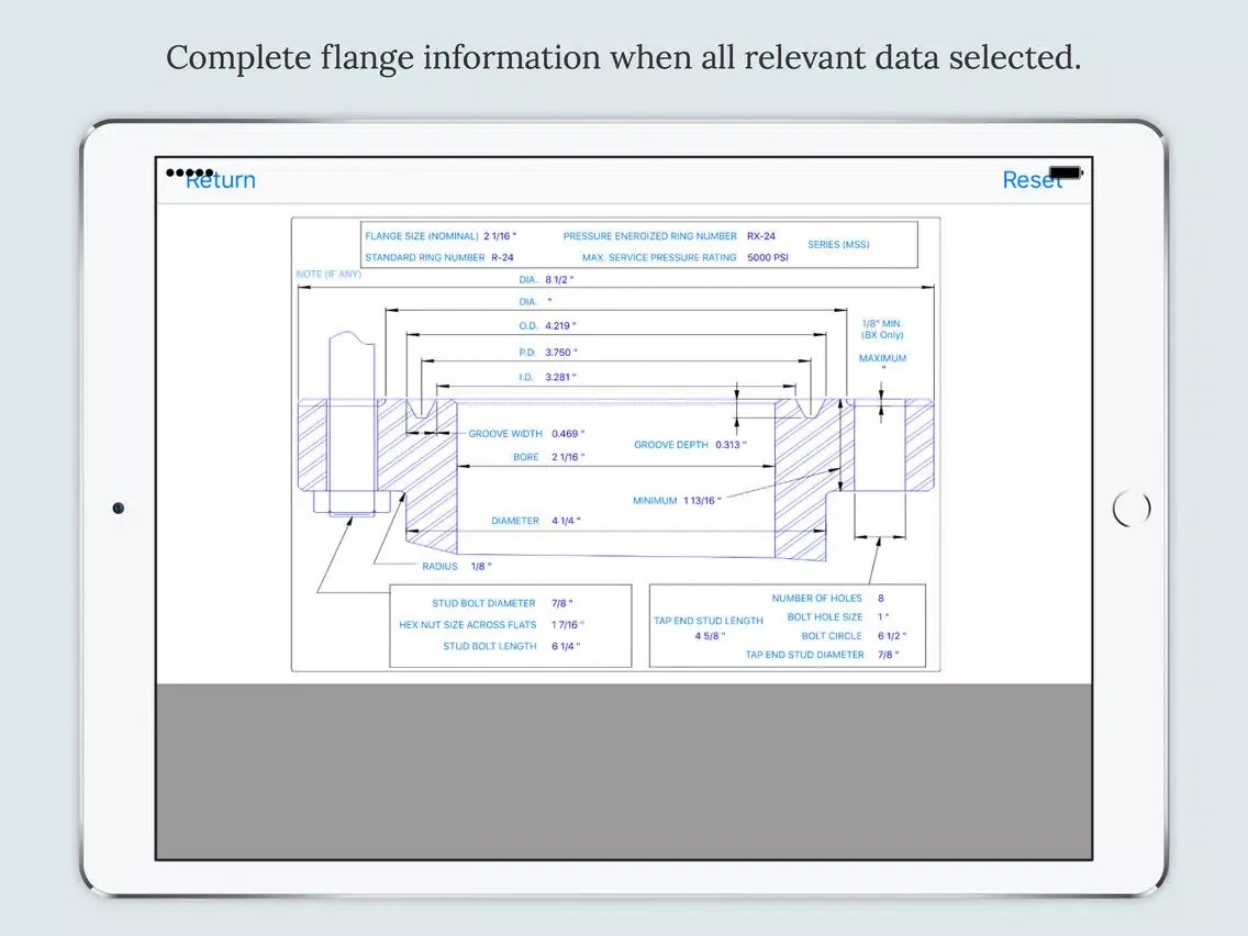 Captures d'écran de Flange Data iPad 