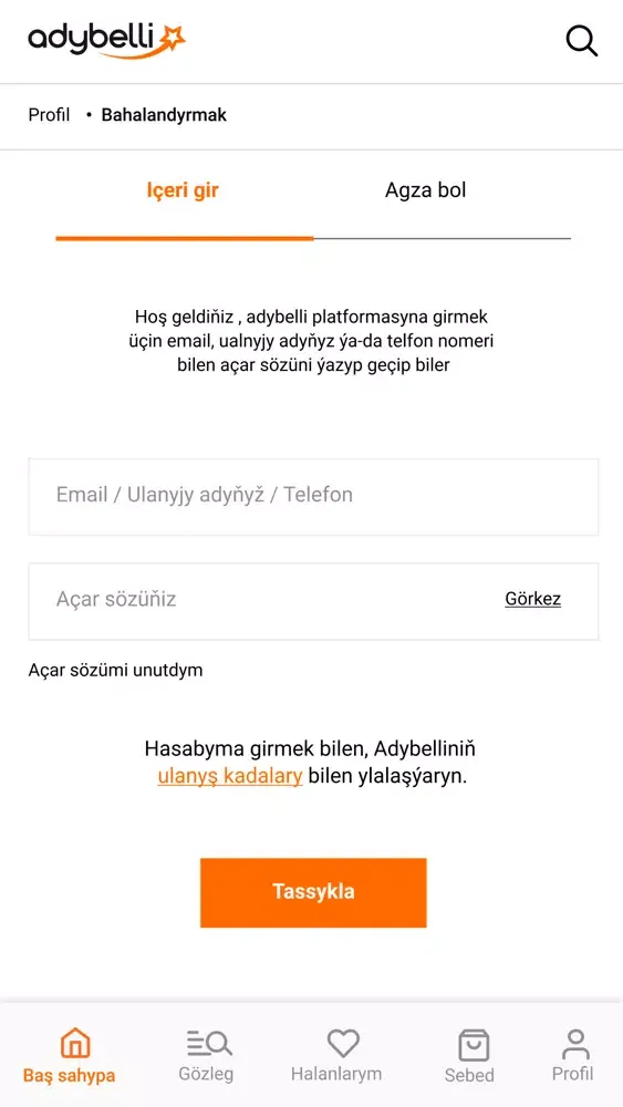 Tangkapan layar Adybelli