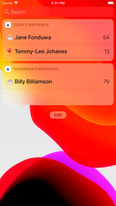 Скриншоты Today's Birthdays