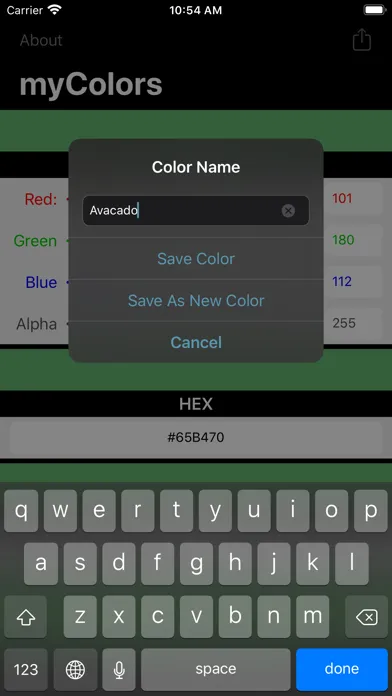 ภาพหน้าจอของ myColors - Cloud Color Picker