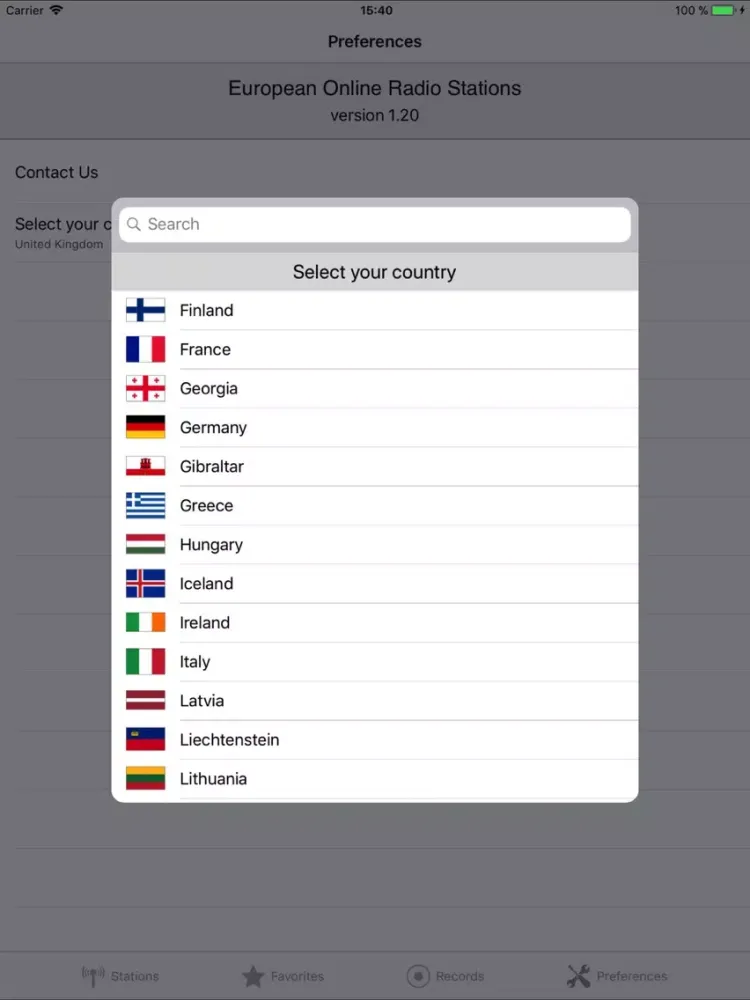 European Online Radio Stations iPad  Ekran Görüntüleri
