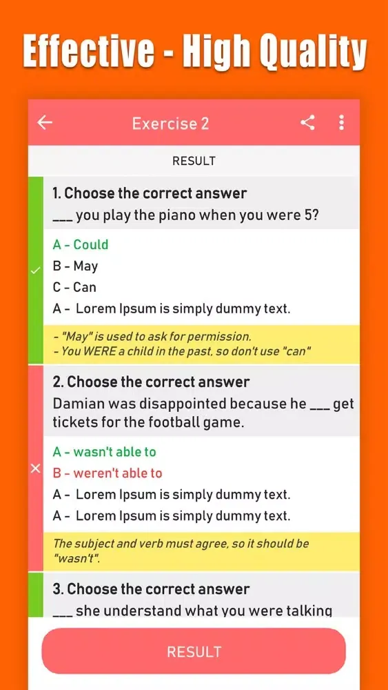 Zrzuty ekranu English Grammar Test In Use