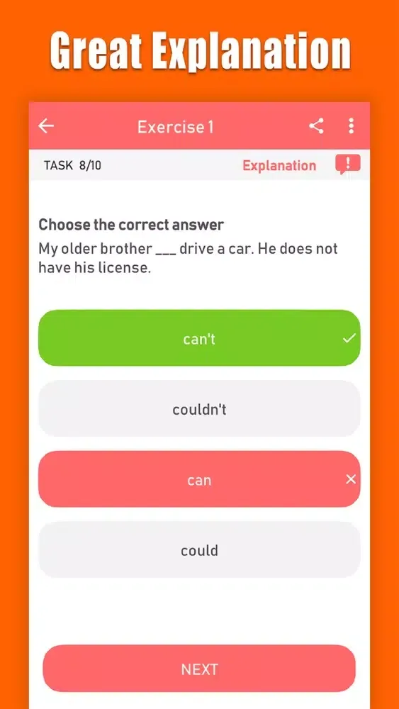 Zrzuty ekranu English Grammar Test In Use