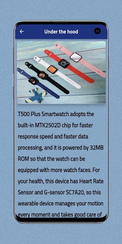 Captures d'écran de T500 Plus Smart watch Guide