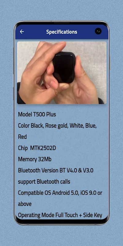 Captures d'écran de T500 Plus Smart watch Guide