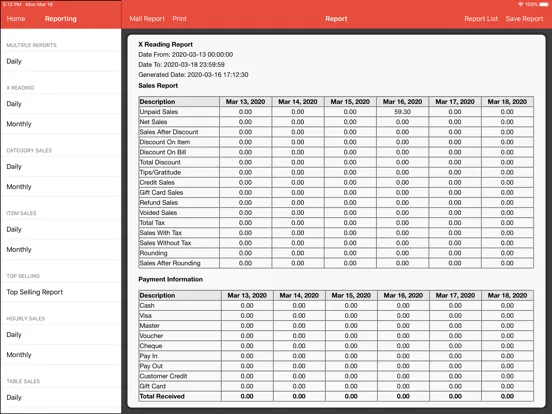 Ảnh chụp màn hình của Mobi POS - Point of Sale iPad 