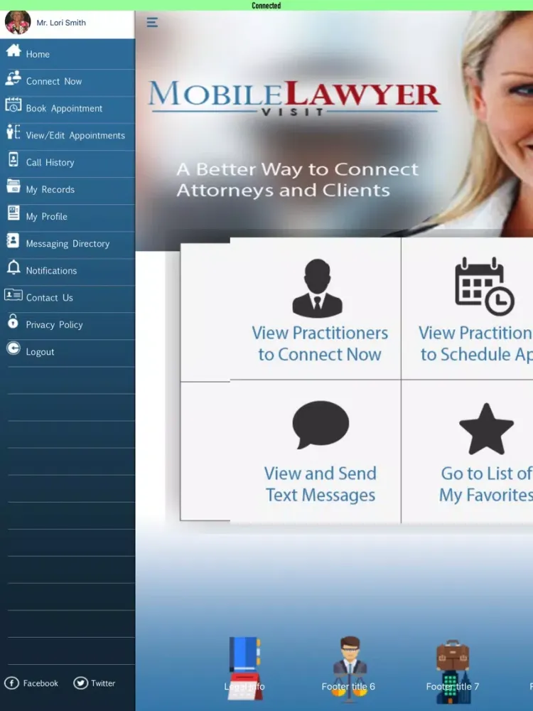 Mobile Lawyer Visit iPad  Screenshots