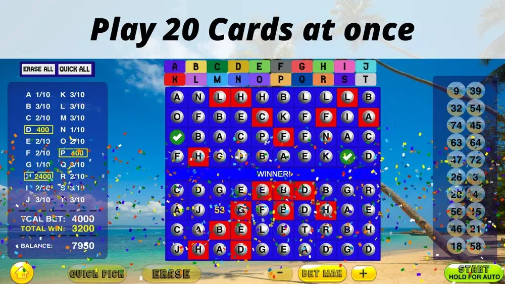 Keno - 20 Card keno games应用截图