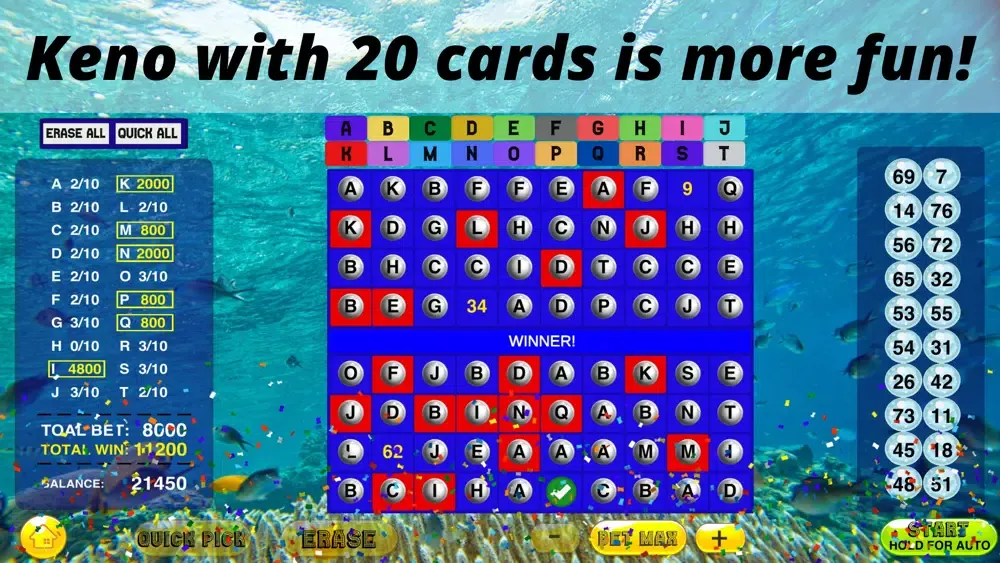 Keno - 20 Card keno games应用截图