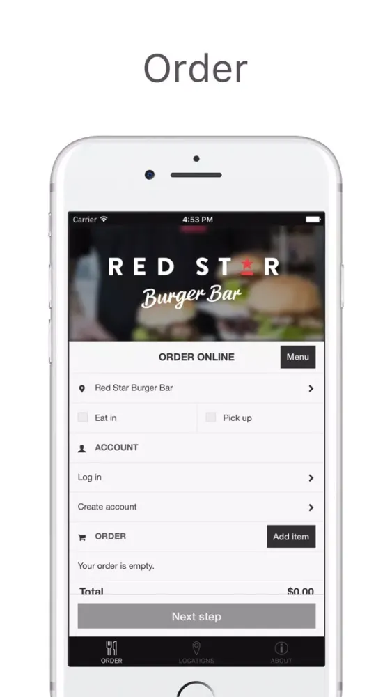 Tangkapan layar Red Star Burger Bar