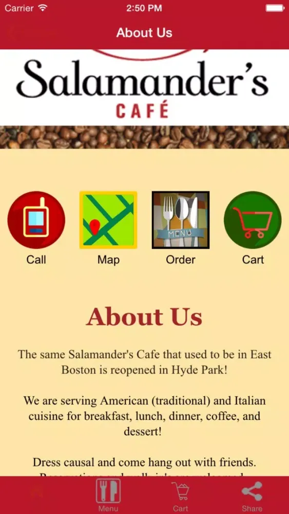 Salamander's Cafe Boston应用截图