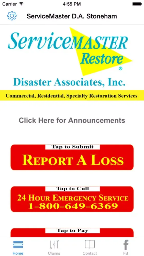 Ảnh chụp màn hình của ServiceMaster DA Stoneham