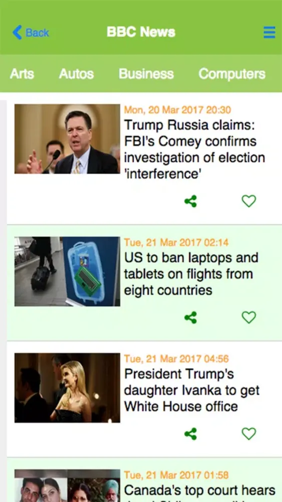 Captures d'écran de Top RSS Reader