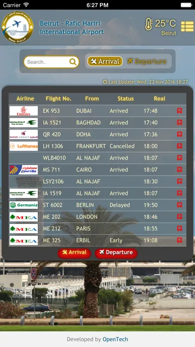 Beirut Airport - Official App Ekran Görüntüleri