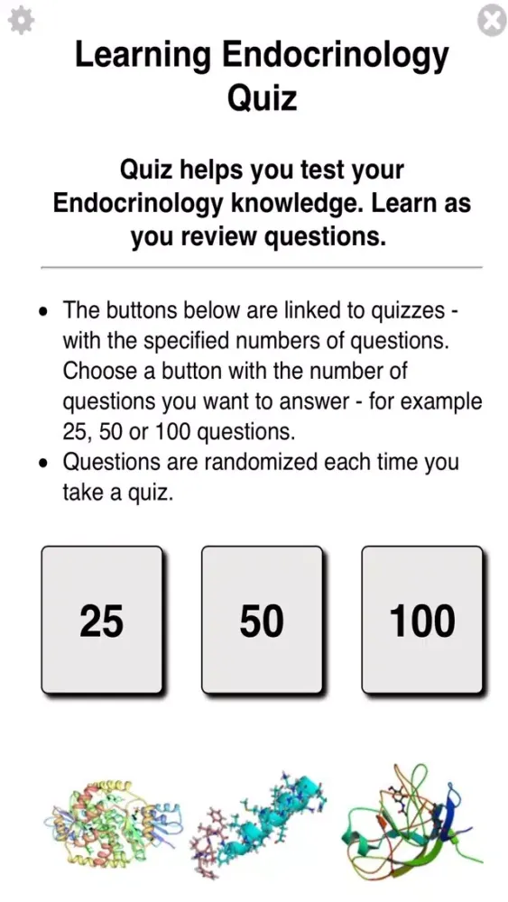 Captures d'écran de Learning Endocrinology Quiz