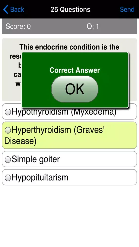 Captures d'écran de Learning Endocrinology Quiz