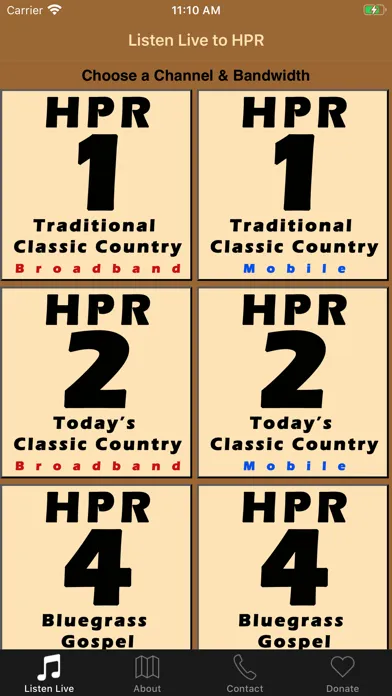 Capturas de tela do HPR Heartland Public Radio