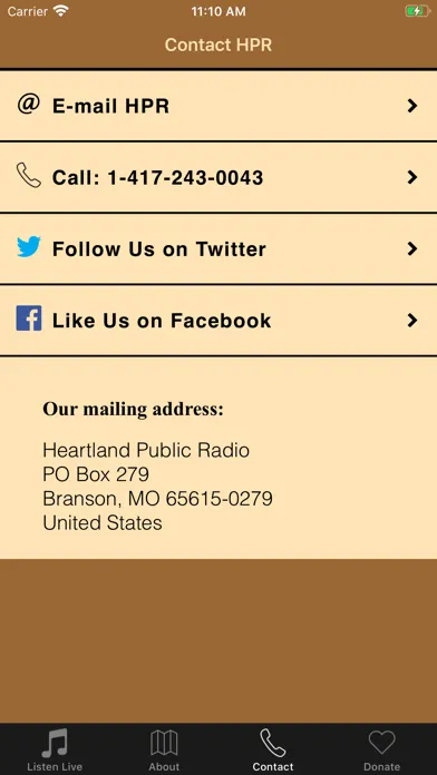 Capturas de tela do HPR Heartland Public Radio