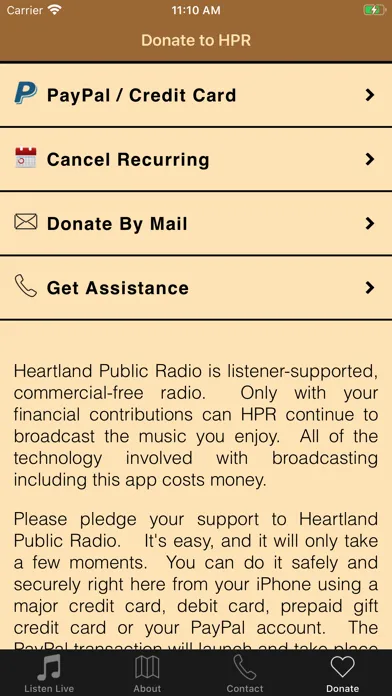 Capturas de tela do HPR Heartland Public Radio