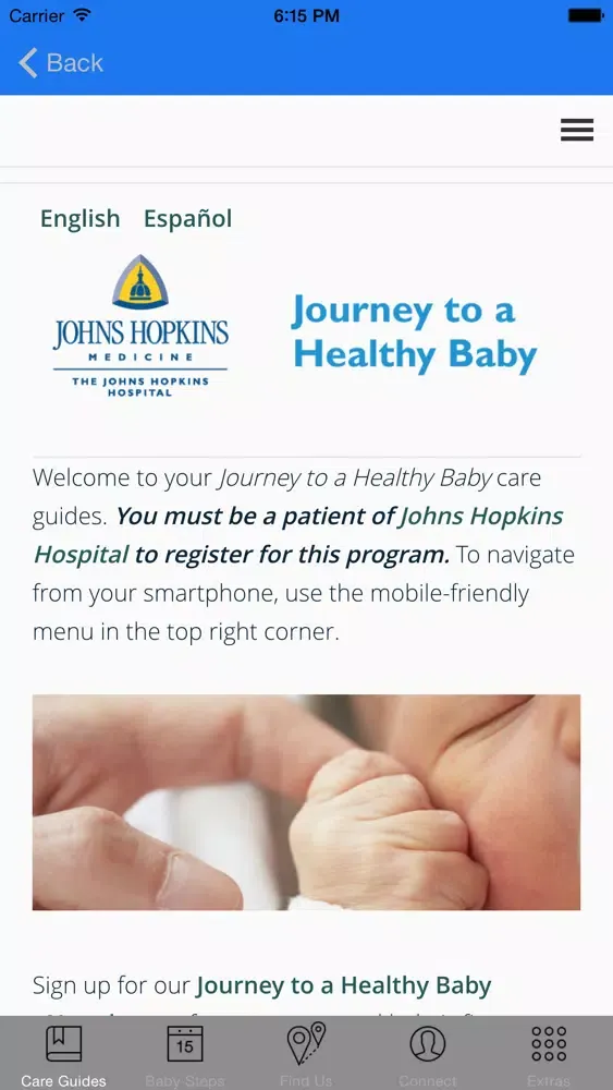 Johns Hopkins Hospital Baby سکرین شاٹس