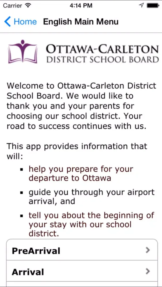 Tangkapan layar Ottawa Arrival