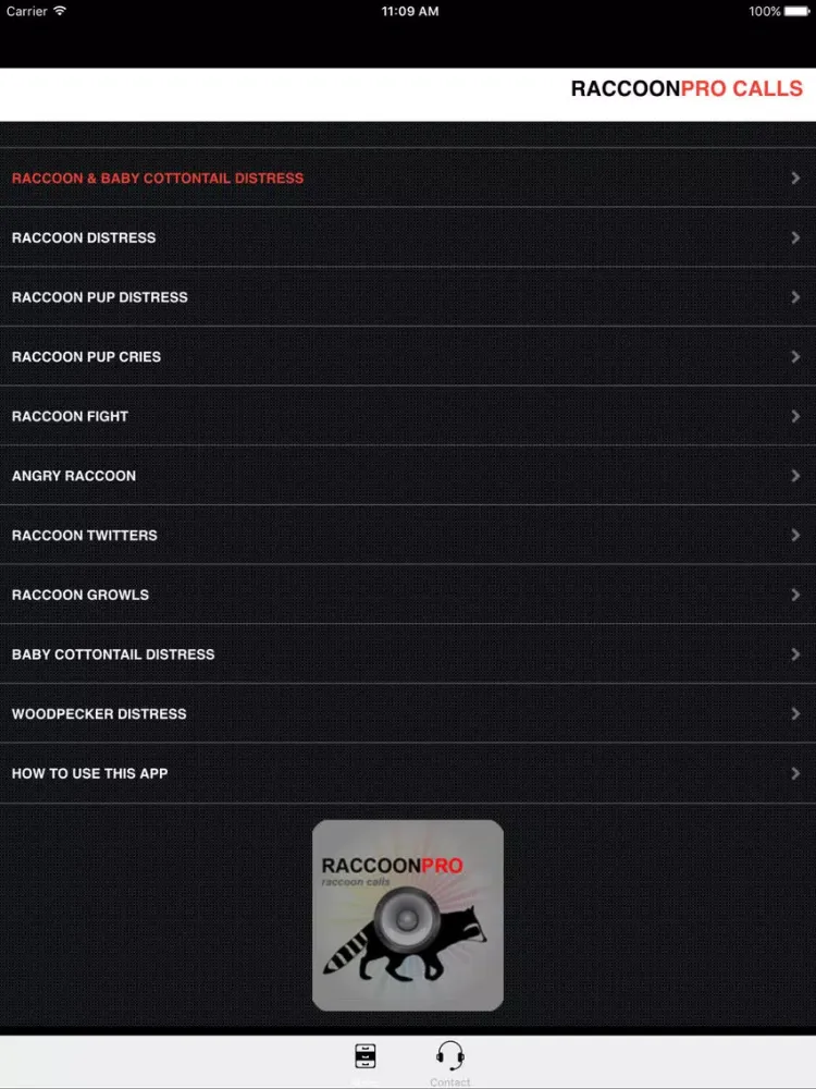 Raccoon Sounds for Predator Hunting iPad 应用截图