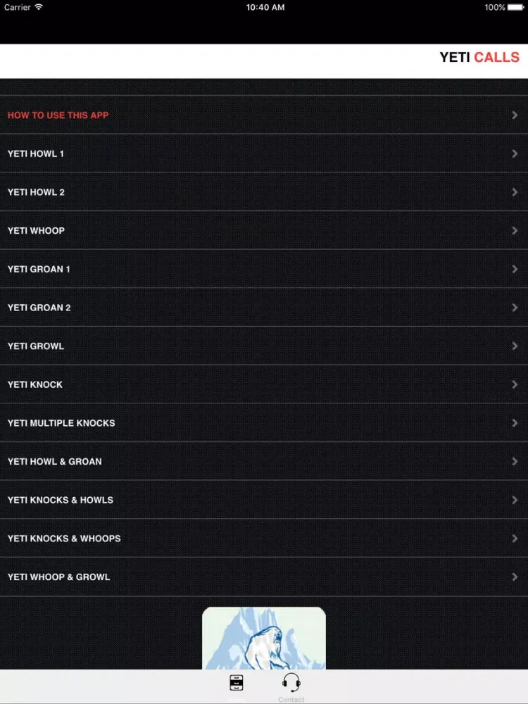Capturas de tela do Yeti Calls iPad 