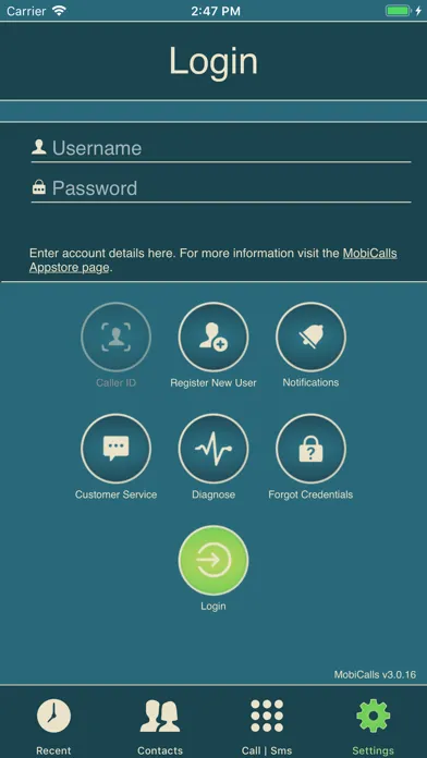 Capturas de tela do MobiCalls Cheap calls