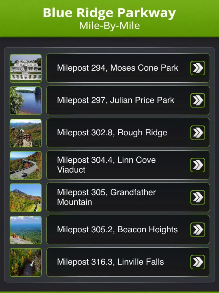 Blue Ridge Parkway Mile-By-Mile iPad  سکرین شاٹس