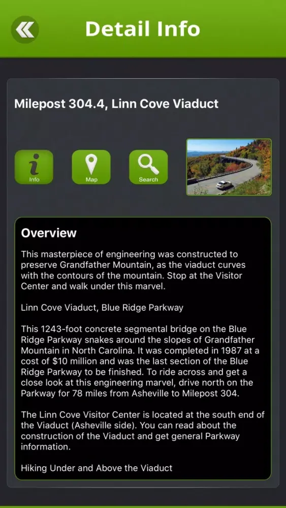 Blue Ridge Parkway Mile-By-Mile سکرین شاٹس