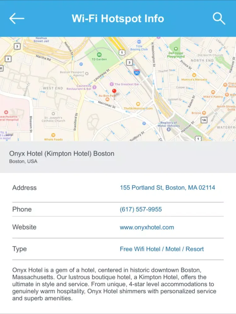 Screenshot di Boston Wifi Hotspots iPad 