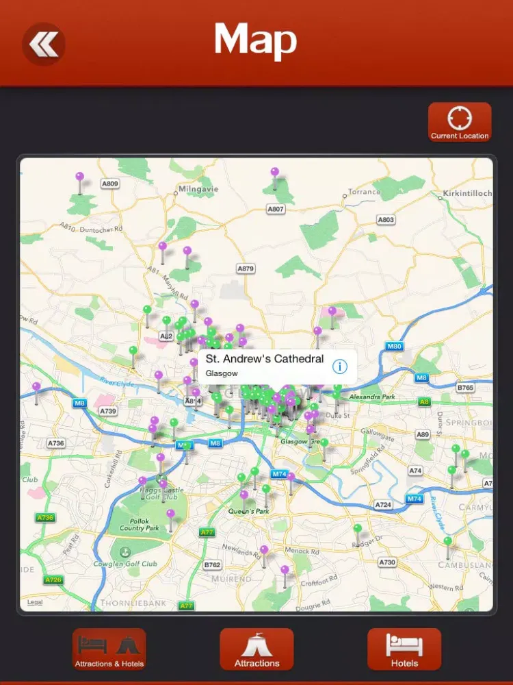 Capturas de tela do Glasgow City Travel Guide iPad 