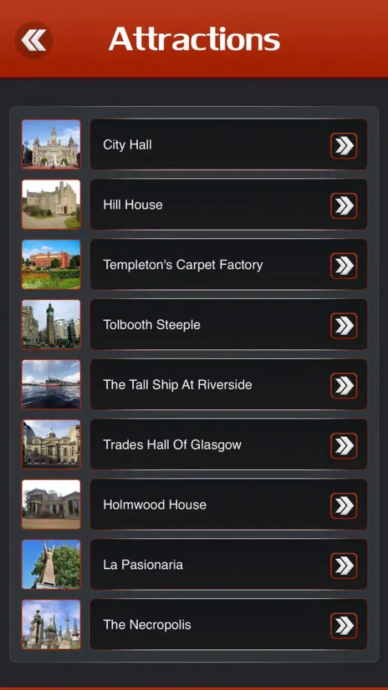 Capturas de tela do Glasgow City Travel Guide