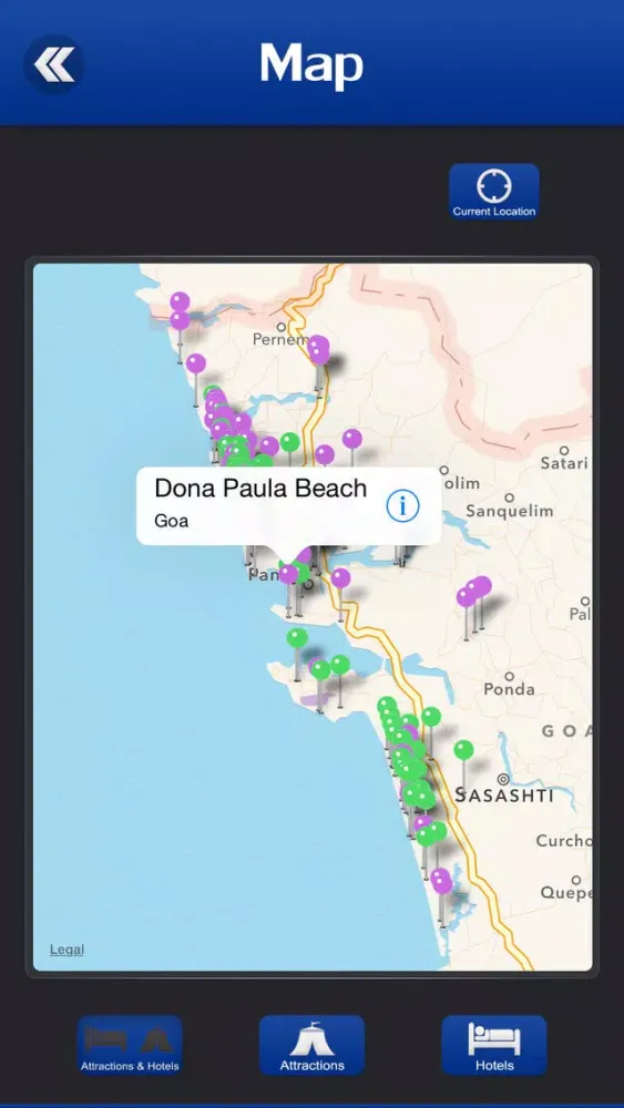 Captures d'écran de Goa Tourism