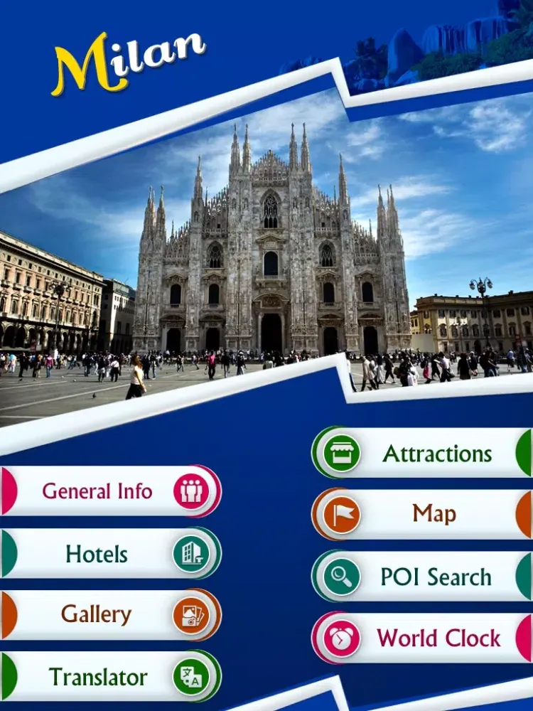 Tangkapan skrin Milan Travel Guide iPad 