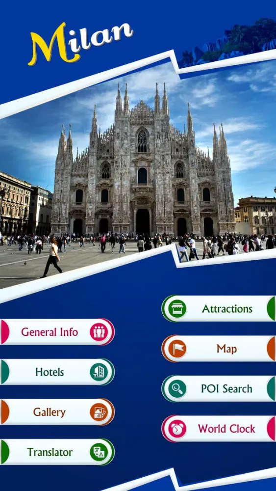 Tangkapan skrin Milan Travel Guide