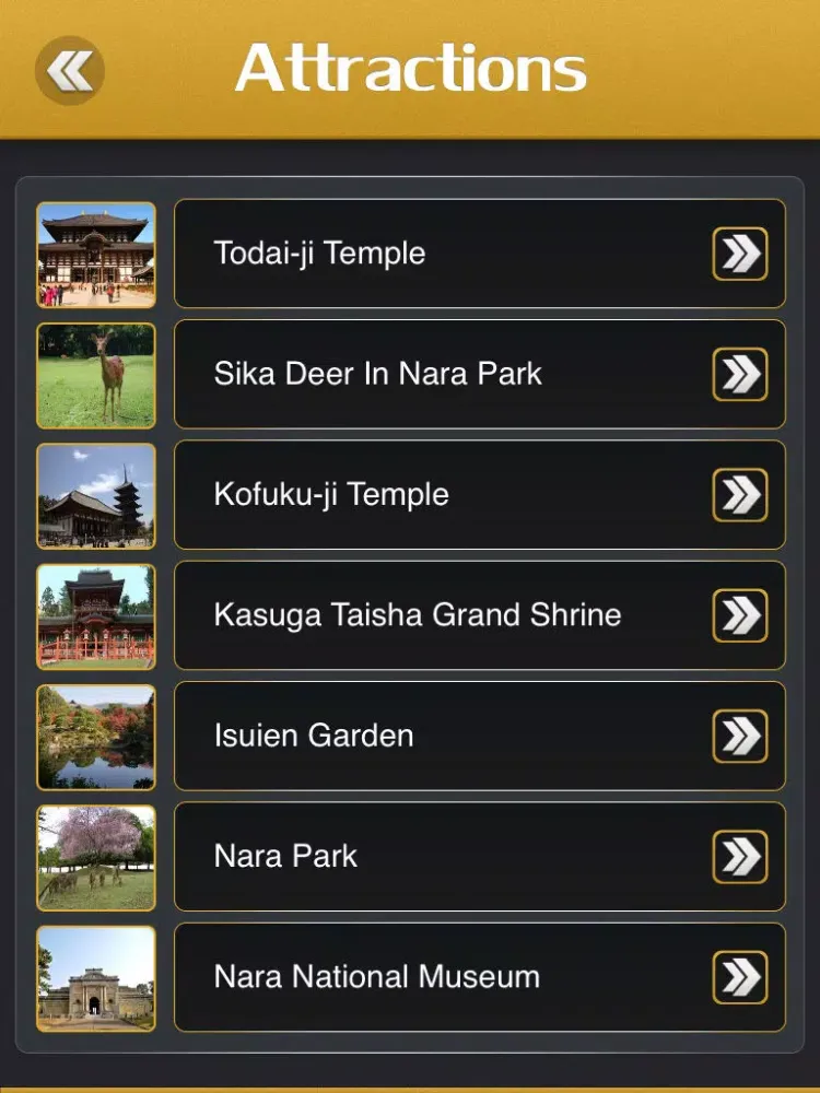 Capturas de tela do Nara Travel Guide iPad 